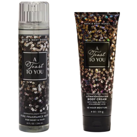 BATH & BODY WORKS - FULL SIZE "A TOAST TO YOU" FINE FRAGRANCE MIST & BODY CREAM - Picture 4 of 4